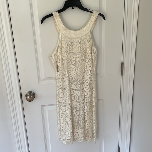 Sue Wong Cream Lace Overlay Dress - Picture 2 of 7